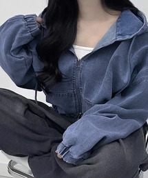 core core（コアコア）の「オーバーサイズデニムフードブルゾン（ブルゾン）」