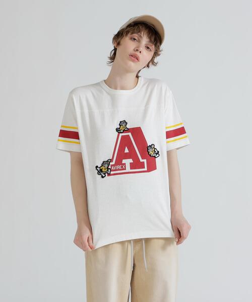AVIREX(アヴィレックス)の「NUMBERING TOM CAT T-SHIRT(Tシャツ/カットソー・レディース・チャコールグレー/パープル/ホワイト・F)」の2枚目の写真