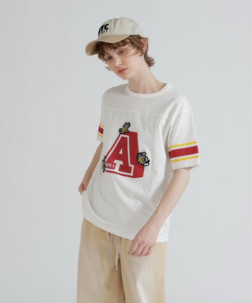 AVIREX(アヴィレックス)の「NUMBERING TOM CAT T-SHIRT(Tシャツ/カットソー・レディース・チャコールグレー/パープル/ホワイト・F)」の4枚目の写真