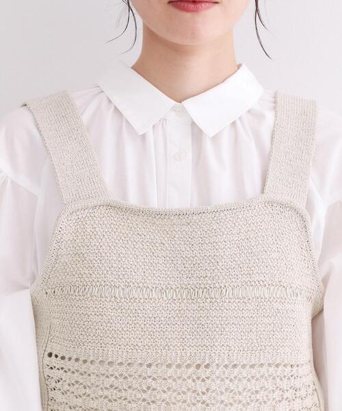 OPAQUE.CLIP（オペークドットクリップ）の「テープヤーンビスチェニット【洗濯機OK／抗ピル】（ニット/セーター・レディース・ブラック/ライトベージュ・00）」の14枚目の写真