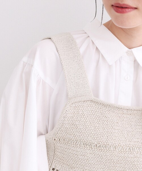 OPAQUE.CLIP（オペークドットクリップ）の「テープヤーンビスチェニット【洗濯機OK／抗ピル】（ニット/セーター・レディース・ブラック/ライトベージュ・00）」の15枚目の写真