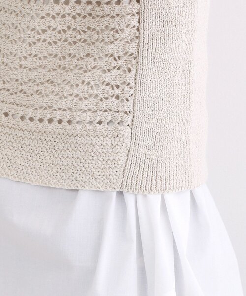 OPAQUE.CLIP（オペークドットクリップ）の「テープヤーンビスチェニット【洗濯機OK／抗ピル】（ニット/セーター・レディース・ブラック/ライトベージュ・00）」の16枚目の写真