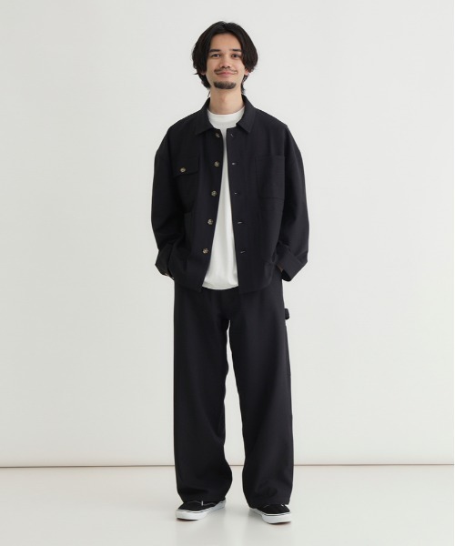 BACK NUMBER(バックナンバー)の「【BACK NUMBER】ダックライクシャツジャケット (軽やか / リラックスシルエット / 機能美 / アメリカンカジュアル)(カバーオール・メンズ・ブラウン/ホワイト/ブラック・M/L/XL/S)」の9枚目の写真