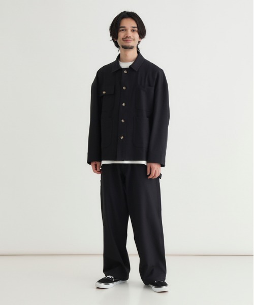 BACK NUMBER(バックナンバー)の「【BACK NUMBER】ダックライクシャツジャケット (軽やか / リラックスシルエット / 機能美 / アメリカンカジュアル)(カバーオール・メンズ・ブラウン/ホワイト/ブラック・M/L/XL/S)」の10枚目の写真