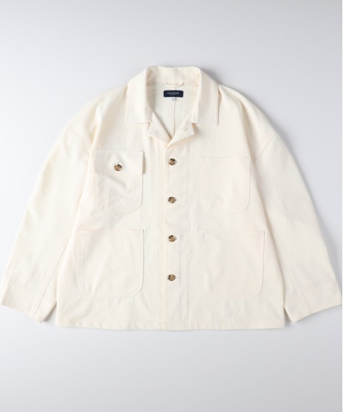 BACK NUMBER(バックナンバー)の「【BACK NUMBER】ダックライクシャツジャケット (軽やか / リラックスシルエット / 機能美 / アメリカンカジュアル)(カバーオール・メンズ・ブラウン/ホワイト/ブラック・M/L/XL/S)」の11枚目の写真