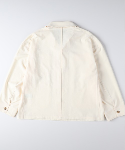 BACK NUMBER(バックナンバー)の「【BACK NUMBER】ダックライクシャツジャケット (軽やか / リラックスシルエット / 機能美 / アメリカンカジュアル)(カバーオール・メンズ・ブラウン/ホワイト/ブラック・M/L/XL/S)」の12枚目の写真