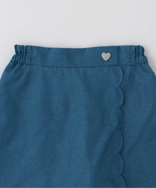 trois lapins kp（トロワラパンケーピー）の「【Trois Lapins】 天竺×ラメデニム 上下セット（Tシャツ/カットソー・キッズ・オフホワイト/ピンク・120cm/130cm/140cm/150cm/160cm）」の8枚目の写真