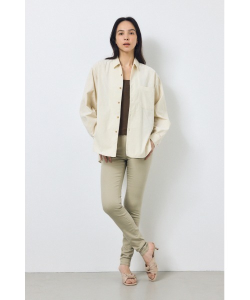 AZUL by moussy(アズールバイマウジー)の「コーデュロイリラックスポケットシャツ(シャツ/ブラウス・レディース・アイボリー/ライトピンク/ライトブラック・FREE)」の9枚目の写真