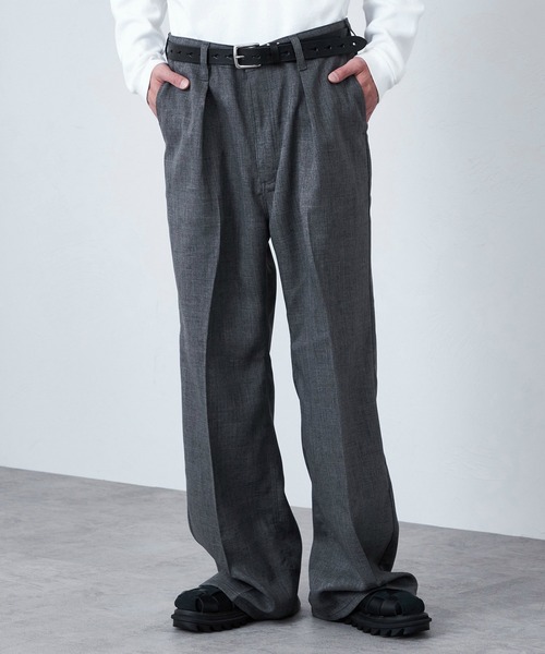 Lee(リー)の「Wrangler/ラングラー【MENS】WRANCHER WIDE/【リネンライク】ランチャーフレアーワイド(その他パンツ・メンズ・チャコール/ベージュ/ブラック・MEDIUM/SMALL/LARGE/X-LARGE)」の5枚目の写真