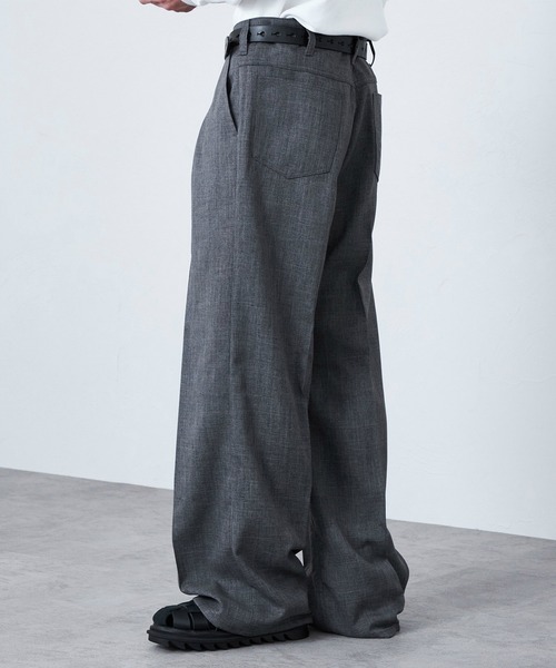 Lee(リー)の「Wrangler/ラングラー【MENS】WRANCHER WIDE/【リネンライク】ランチャーフレアーワイド(その他パンツ・メンズ・チャコール/ベージュ/ブラック・MEDIUM/SMALL/LARGE/X-LARGE)」の6枚目の写真