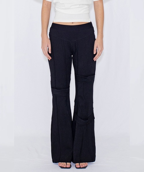 VIAVANDA(ヴィアヴァンダ)の「SWITCHING JERSEY PANTS(その他パンツ・レディース・グレー/ブラック・FREE)」の2枚目の写真