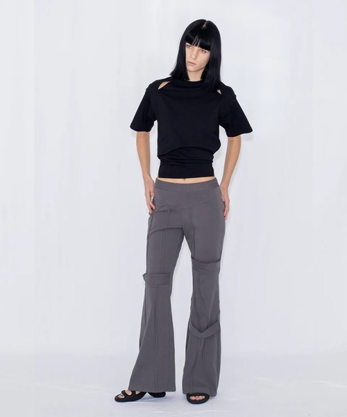 VIAVANDA(ヴィアヴァンダ)の「SWITCHING JERSEY PANTS(その他パンツ・レディース・グレー/ブラック・FREE)」の5枚目の写真