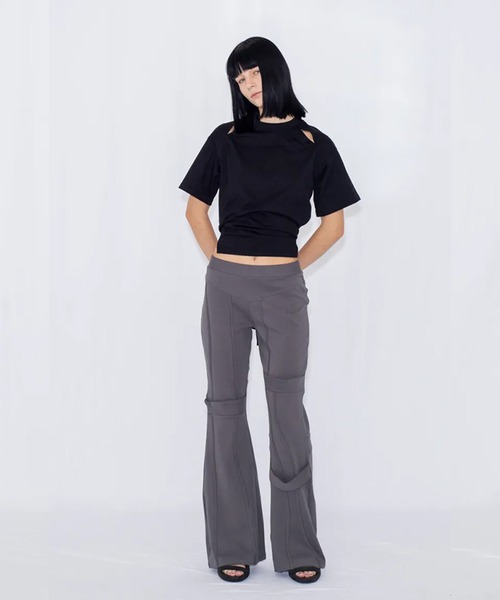 VIAVANDA(ヴィアヴァンダ)の「SWITCHING JERSEY PANTS(その他パンツ・レディース・グレー/ブラック・FREE)」の6枚目の写真