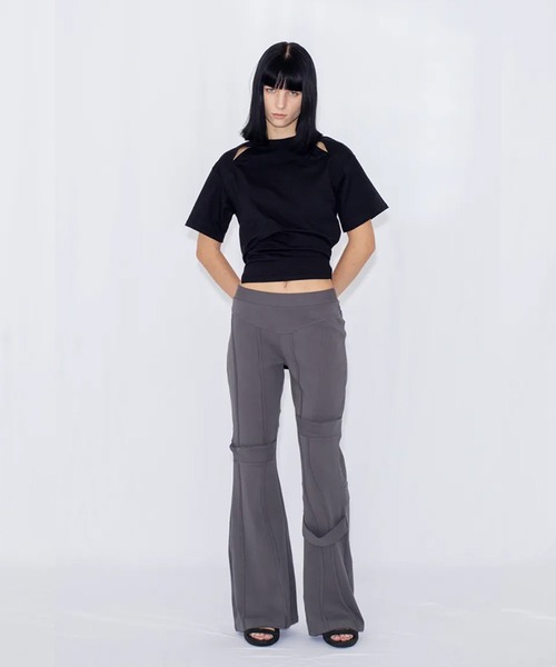 VIAVANDA(ヴィアヴァンダ)の「SWITCHING JERSEY PANTS(その他パンツ・レディース・グレー/ブラック・FREE)」の7枚目の写真