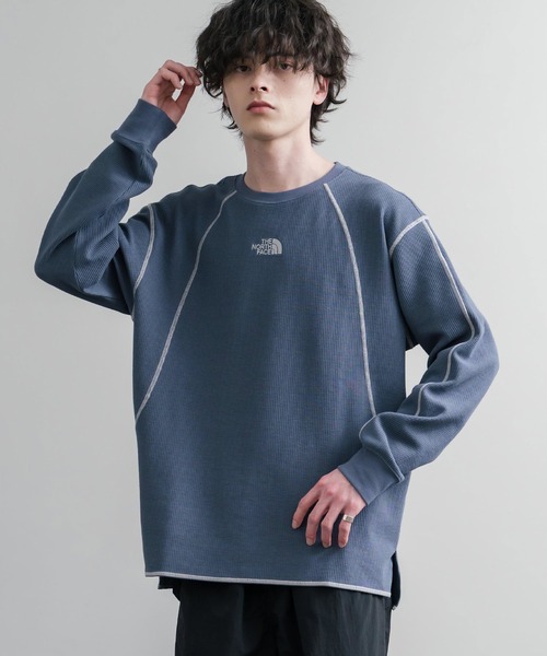 THE NORTH FACE（ザノースフェイス）の「THE NORTH FACE ザ・ノースフェイス M'S SERRA L/S R/TEE ワンポイントロゴ刺繍ワッフル長袖Tシャツ（Tシャツ/カットソー・メンズ・ブラック・M/L）」の2枚目の写真