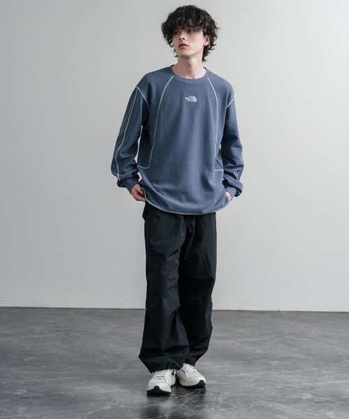 THE NORTH FACE（ザノースフェイス）の「THE NORTH FACE ザ・ノースフェイス M'S SERRA L/S R/TEE ワンポイントロゴ刺繍ワッフル長袖Tシャツ（Tシャツ/カットソー・メンズ・ブラック・M/L）」の3枚目の写真