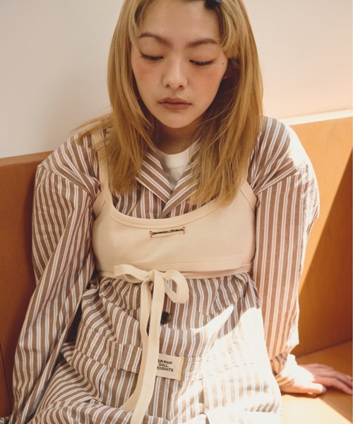 common gull products.(コモンガルプロダクツ)の「雲遊びブラビスチェ(キャミソール・レディース・杢グレー/アイボリー/サックスブルー系・フリー)」の10枚目の写真