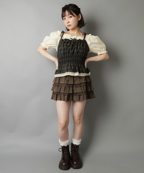 SPINNS（スピンズ）の「2WAYオフショル半袖ブラウス/レース（シャツ/ブラウス・レディース・ブラック/ナチュラル/ブラウン・ONESIZE）」の16枚目の写真