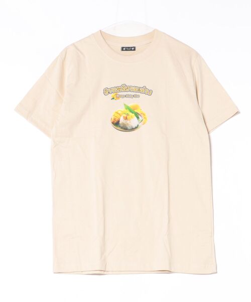 チャイハネ(チャイハネ)の「【チャイハネ】エスニックフード マンゴースティッキーライスメンズTシャツ(Tシャツ/カットソー・メンズ・ベージュ/ホワイト・FREE)」の4枚目の写真