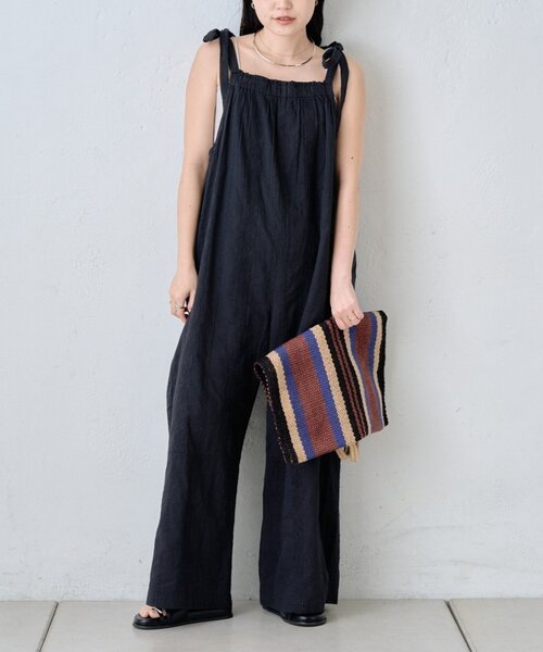 CIAOPANIC TYPY（チャオパニックティピー）の「【india】アソート肩紐リボンサロペット（サロペット/オーバーオール・レディース・ホワイト/ブラック/ブルー・MEDIUM/SMALL）」の2枚目の写真