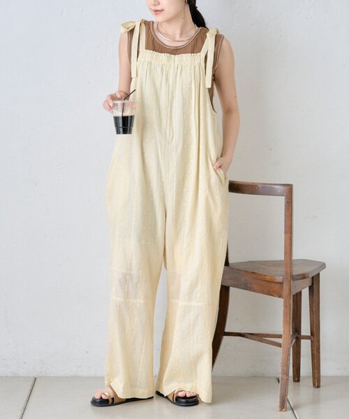 CIAOPANIC TYPY（チャオパニックティピー）の「【india】アソート肩紐リボンサロペット（サロペット/オーバーオール・レディース・ホワイト/ブラック/ブルー・MEDIUM/SMALL）」の7枚目の写真