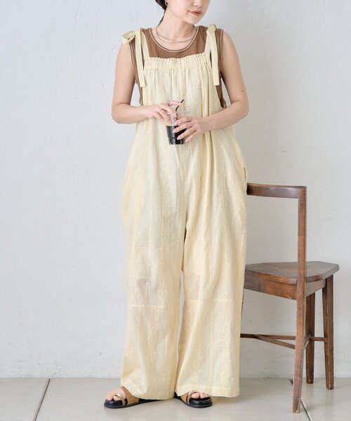 CIAOPANIC TYPY（チャオパニックティピー）の「【india】アソート肩紐リボンサロペット（サロペット/オーバーオール・レディース・ホワイト/ブラック/ブルー・MEDIUM/SMALL）」の8枚目の写真