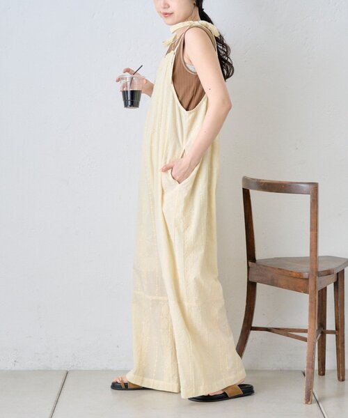 CIAOPANIC TYPY（チャオパニックティピー）の「【india】アソート肩紐リボンサロペット（サロペット/オーバーオール・レディース・ホワイト/ブラック/ブルー・MEDIUM/SMALL）」の12枚目の写真