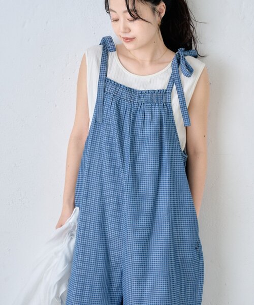 CIAOPANIC TYPY（チャオパニックティピー）の「【india】アソート肩紐リボンサロペット（サロペット/オーバーオール・レディース・ホワイト/ブラック/ブルー・MEDIUM/SMALL）」の22枚目の写真