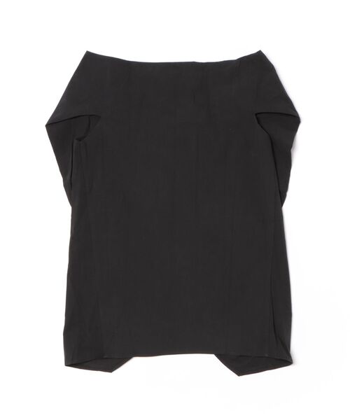 LAULEN（ローレン）の「cotton linen cape silhouette blouse /コットンリネン ケープシルエットブラウス（シャツ/ブラウス・レディース・ブラック/ホワイト・FREE）」の3枚目の写真