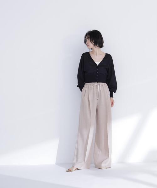 NATURAL BEAUTY BASIC(ナチュラルビューティーベーシック)の「【ちょうど、いい服】さらりと、涼しげ麻混カーディガン(カーディガン/ボレロ・レディース・ブラック/オフホワイト/ラベンダー/ネイビー/ベージュ・フリ-)」の20枚目の写真