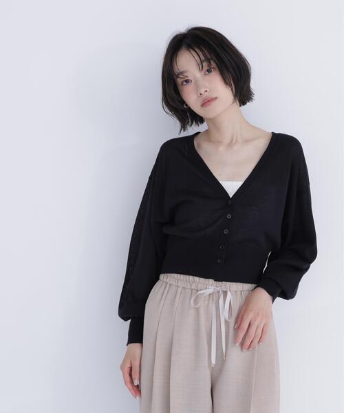 NATURAL BEAUTY BASIC(ナチュラルビューティーベーシック)の「【ちょうど、いい服】さらりと、涼しげ麻混カーディガン(カーディガン/ボレロ・レディース・ブラック/オフホワイト/ラベンダー/ネイビー/ベージュ・フリ-)」の21枚目の写真