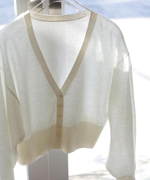 NATURAL BEAUTY BASIC(ナチュラルビューティーベーシック)の「【ちょうど、いい服】さらりと、涼しげ麻混カーディガン(カーディガン/ボレロ・レディース・ブラック/オフホワイト/ラベンダー/ネイビー/ベージュ・フリ-)」の16枚目の写真