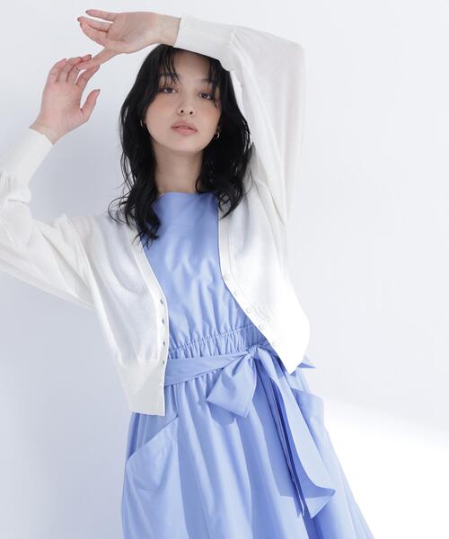 NATURAL BEAUTY BASIC(ナチュラルビューティーベーシック)の「【ちょうど、いい服】さらりと、涼しげ麻混カーディガン(カーディガン/ボレロ・レディース・ブラック/オフホワイト/ラベンダー/ネイビー/ベージュ・フリ-)」の17枚目の写真
