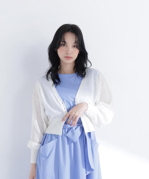 NATURAL BEAUTY BASIC(ナチュラルビューティーベーシック)の「【ちょうど、いい服】さらりと、涼しげ麻混カーディガン(カーディガン/ボレロ・レディース・ブラック/オフホワイト/ラベンダー/ネイビー/ベージュ・フリ-)」の19枚目の写真