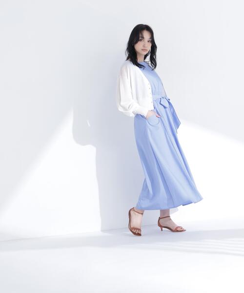 NATURAL BEAUTY BASIC(ナチュラルビューティーベーシック)の「【ちょうど、いい服】さらりと、涼しげ麻混カーディガン(カーディガン/ボレロ・レディース・ブラック/オフホワイト/ラベンダー/ネイビー/ベージュ・フリ-)」の20枚目の写真