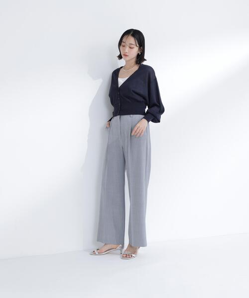 NATURAL BEAUTY BASIC(ナチュラルビューティーベーシック)の「【ちょうど、いい服】さらりと、涼しげ麻混カーディガン(カーディガン/ボレロ・レディース・ブラック/オフホワイト/ラベンダー/ネイビー/ベージュ・フリ-)」の16枚目の写真