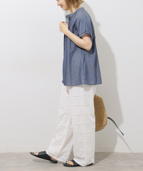 JOURNAL STANDARD relume(ジャーナルスタンダード レリューム)の「フリルスリーブブラウス(シャツ/ブラウス・レディース・ブルー系その他/ネイビー・FREE)」の4枚目の写真