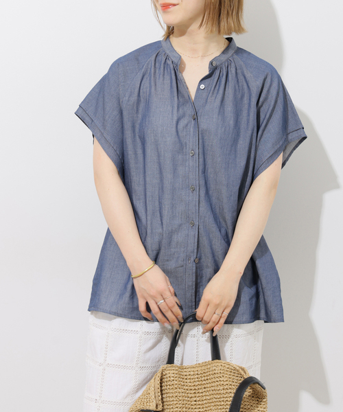 JOURNAL STANDARD relume(ジャーナルスタンダード レリューム)の「フリルスリーブブラウス(シャツ/ブラウス・レディース・ブルー系その他/ネイビー・FREE)」の7枚目の写真