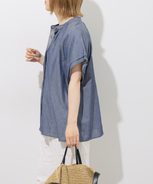 JOURNAL STANDARD relume(ジャーナルスタンダード レリューム)の「フリルスリーブブラウス(シャツ/ブラウス・レディース・ブルー系その他/ネイビー・FREE)」の8枚目の写真