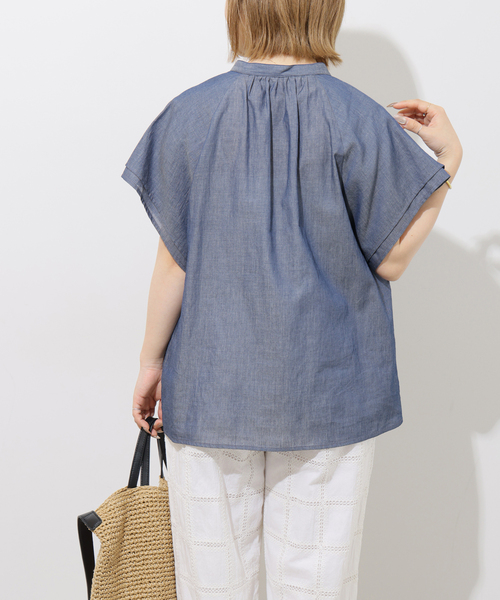 JOURNAL STANDARD relume(ジャーナルスタンダード レリューム)の「フリルスリーブブラウス(シャツ/ブラウス・レディース・ブルー系その他/ネイビー・FREE)」の9枚目の写真