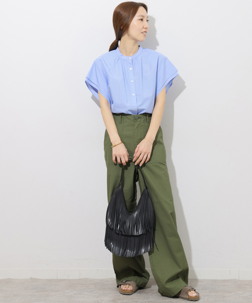 JOURNAL STANDARD relume(ジャーナルスタンダード レリューム)の「フリルスリーブブラウス(シャツ/ブラウス・レディース・ブルー系その他/ネイビー・FREE)」の10枚目の写真
