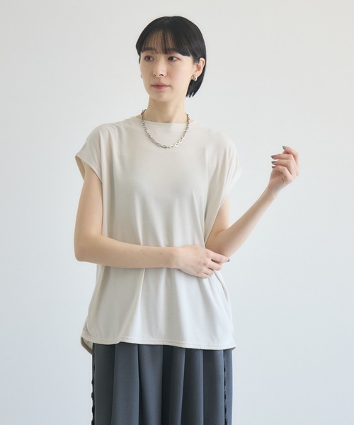 Paradise Picnic（パラダイスピクニック）の「【SUGAR ROSE】 バックスリットフレンチスリーブTシャツ（Tシャツ/カットソー・レディース・モカ/アイボリー/ブラック・FREE）」の2枚目の写真