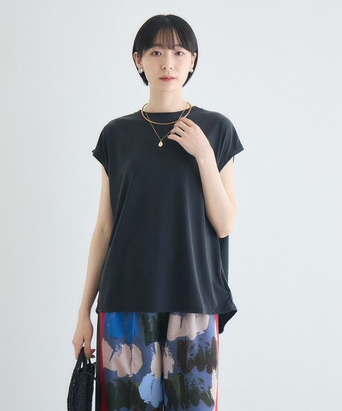 Paradise Picnic（パラダイスピクニック）の「【SUGAR ROSE】 バックスリットフレンチスリーブTシャツ（Tシャツ/カットソー・レディース・モカ/アイボリー/ブラック・FREE）」の3枚目の写真
