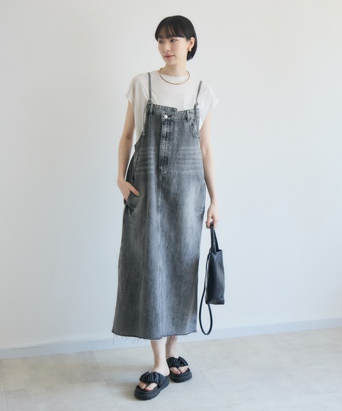 Paradise Picnic（パラダイスピクニック）の「【SUGAR ROSE】 バックスリットフレンチスリーブTシャツ（Tシャツ/カットソー・レディース・モカ/アイボリー/ブラック・FREE）」の4枚目の写真