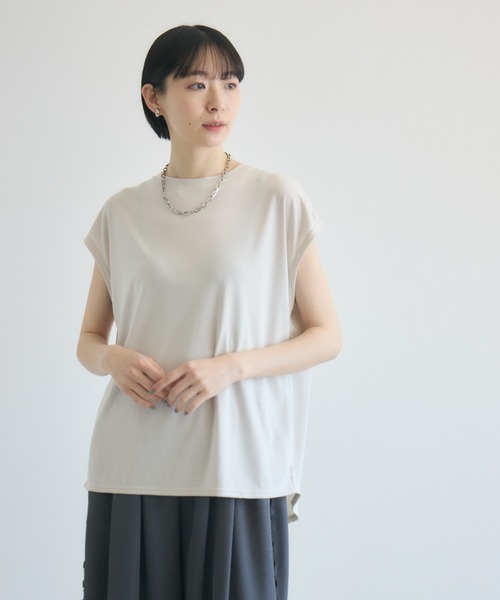Paradise Picnic（パラダイスピクニック）の「【SUGAR ROSE】 バックスリットフレンチスリーブTシャツ（Tシャツ/カットソー・レディース・モカ/アイボリー/ブラック・FREE）」の6枚目の写真