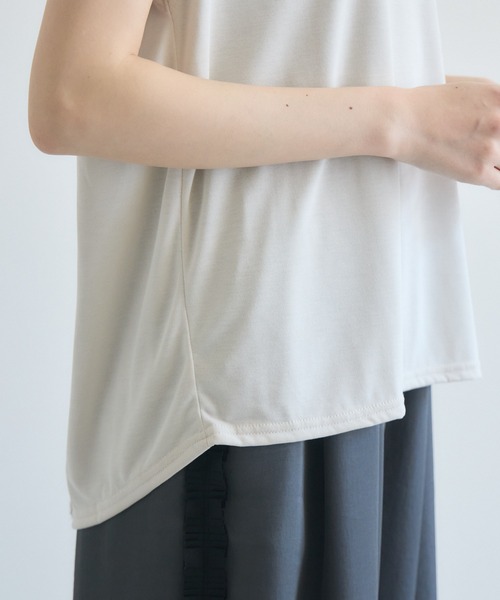 Paradise Picnic（パラダイスピクニック）の「【SUGAR ROSE】 バックスリットフレンチスリーブTシャツ（Tシャツ/カットソー・レディース・モカ/アイボリー/ブラック・FREE）」の18枚目の写真