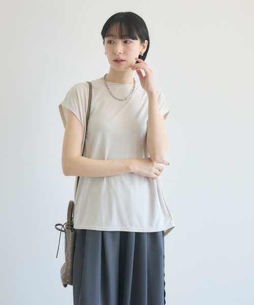Paradise Picnic（パラダイスピクニック）の「【SUGAR ROSE】 バックスリットフレンチスリーブTシャツ（Tシャツ/カットソー・レディース・モカ/アイボリー/ブラック・FREE）」の9枚目の写真