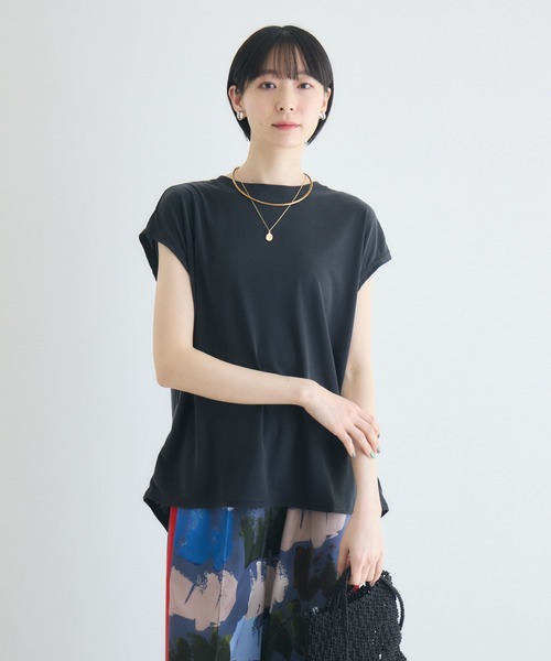 Paradise Picnic（パラダイスピクニック）の「【SUGAR ROSE】 バックスリットフレンチスリーブTシャツ（Tシャツ/カットソー・レディース・モカ/アイボリー/ブラック・FREE）」の21枚目の写真