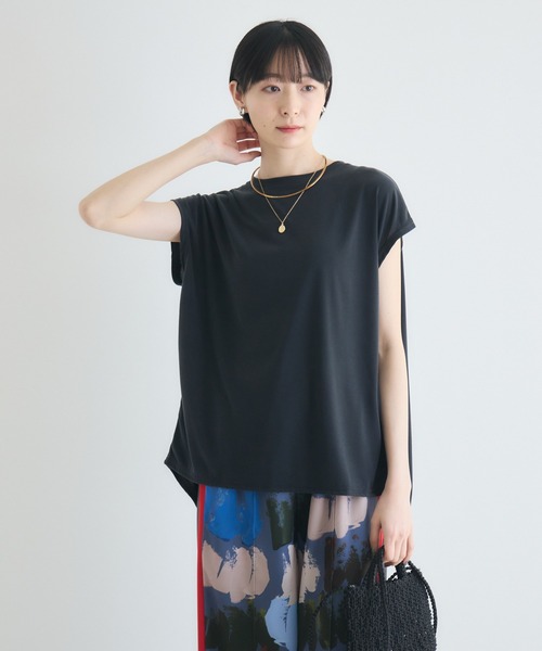Paradise Picnic（パラダイスピクニック）の「【SUGAR ROSE】 バックスリットフレンチスリーブTシャツ（Tシャツ/カットソー・レディース・モカ/アイボリー/ブラック・FREE）」の22枚目の写真