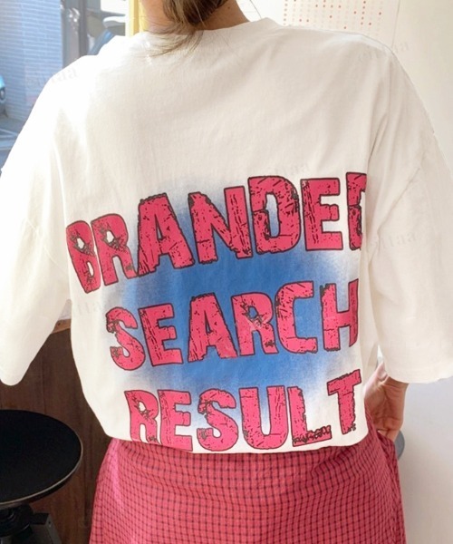 Dalfwin(ダールフィン)の「韓国ファッション BRANDEDヴィンテージプリント半袖Tシャツ(Tシャツ/カットソー・レディース・チャコールグレー/ピンク/ホワイト・FREE)」の9枚目の写真